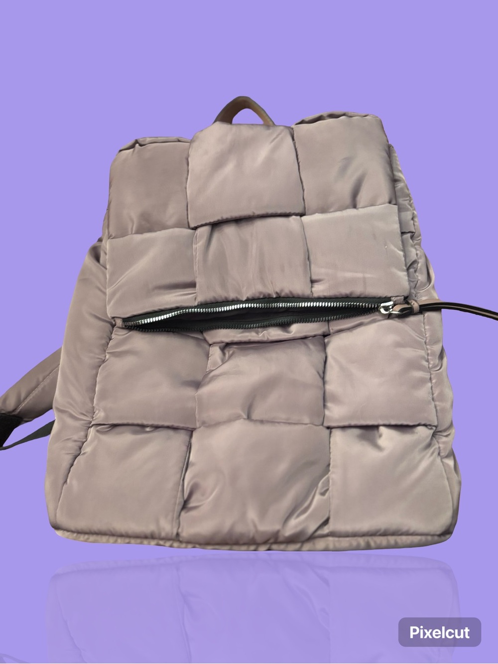 Quilted Puff Backpack in Taupe